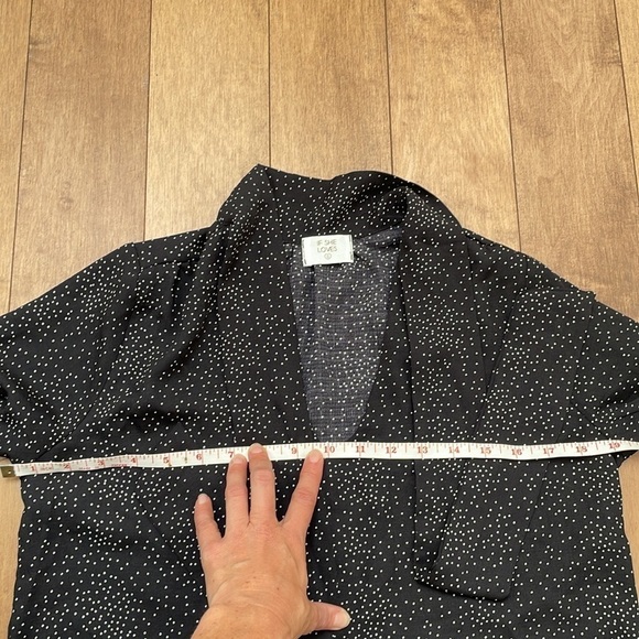 If she loves longsleeve short white black polka dot dress tie scarf size S - Picture 12 of 14